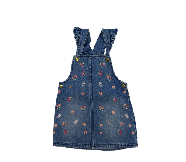 Modré riflové květinové šaty F&F