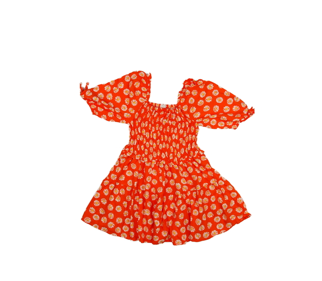 Oranžové květinové šaty Next