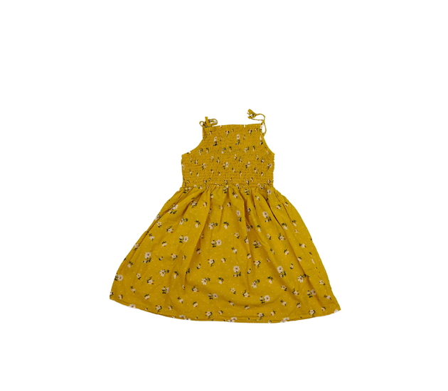 Žluté květinové šaty s prošívaným živůtkem Primark