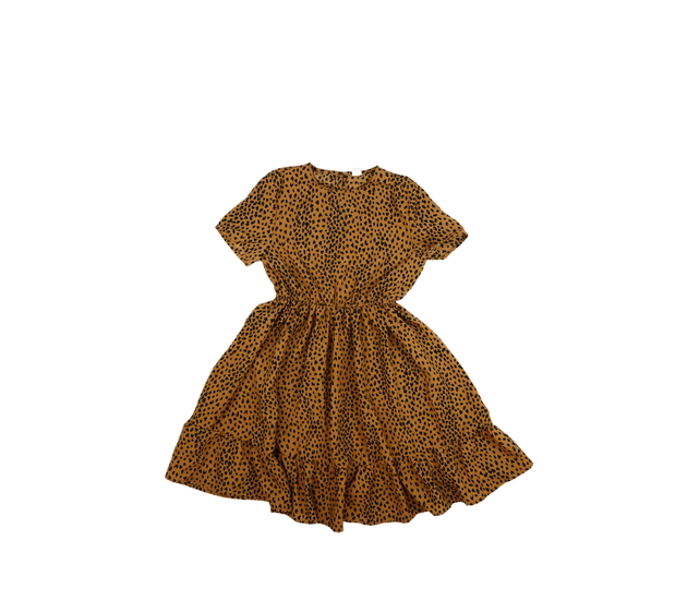 Hnědé vzdušné vzorované šaty 