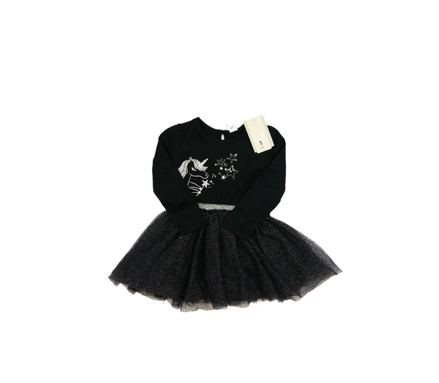 Nové černé krásné šaty s jednorožcem Tu 