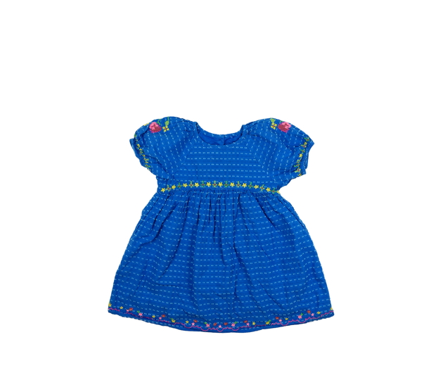 Modré šaty s vyšitými květinami George