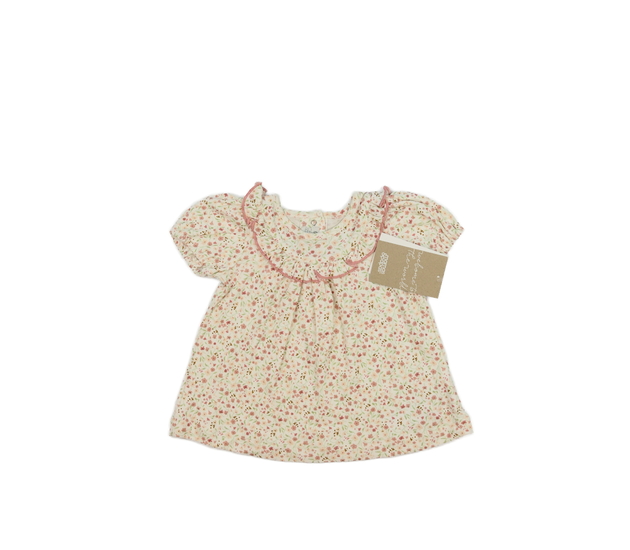 Nové krémové květinové krátké šaty