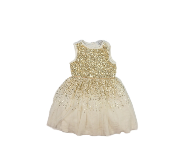 Krémové společenské šaty s flitry Primark 