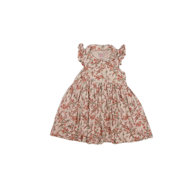 Krémové květinové šaty s límečkem Next