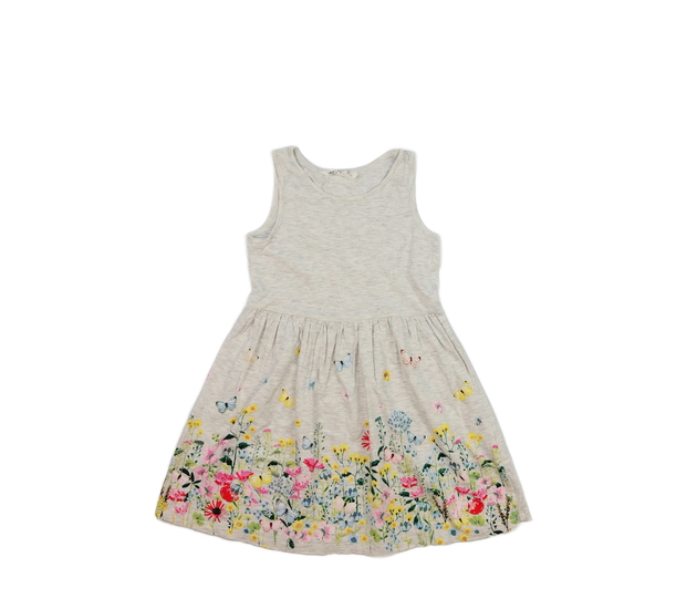 Šedé melírované květinové šaty  H&M