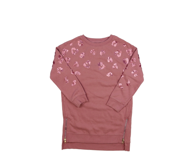 Růžové mikinové šaty s flitry Next