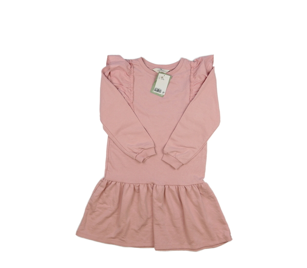 Nové růžové mikinové šaty s volánky H&M