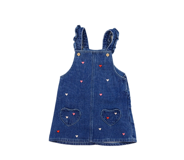 Modré riflové šaty se srdíčky F&F