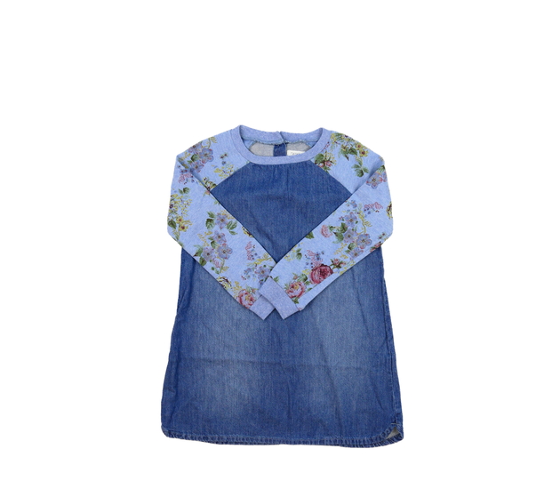 Modré šaty s květinovými rukávy Next