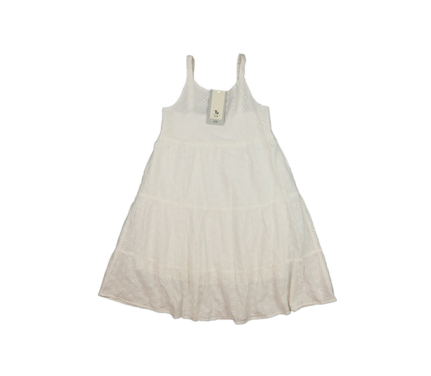 Nové bílé madeirové volné šaty Tu 