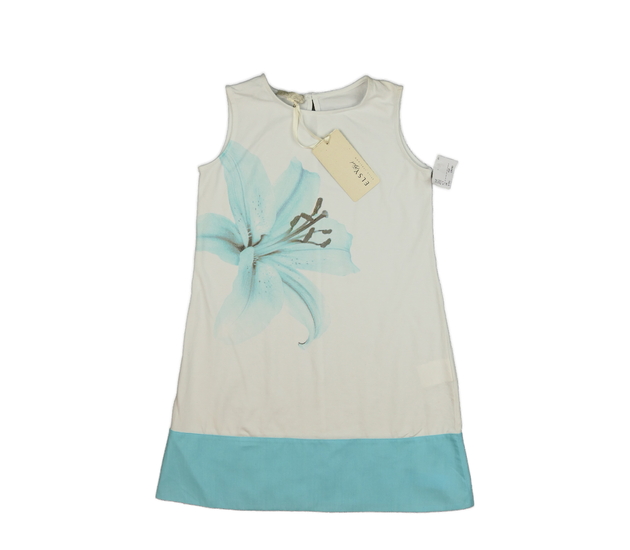 Nové bílé šaty s modrými detaily 