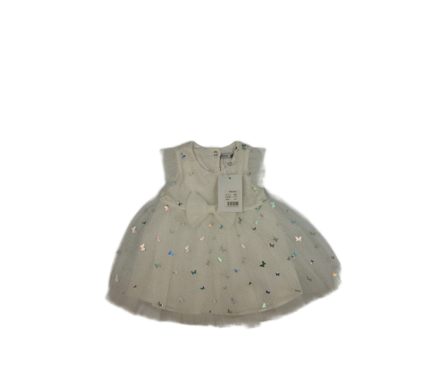 Nové bílé společenské šaty s motýlky 