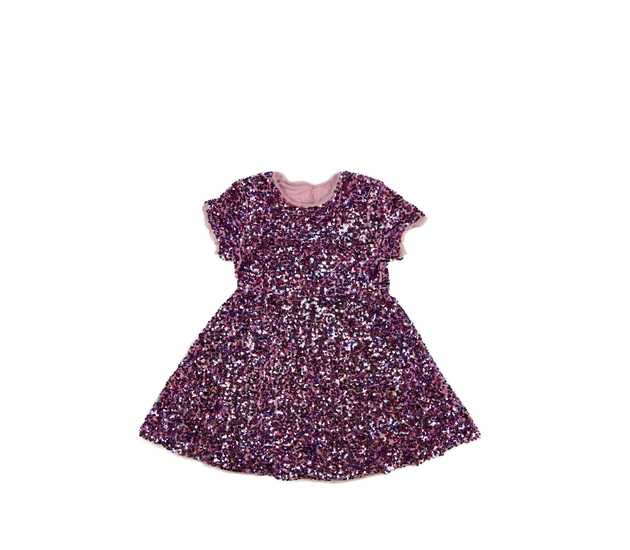 Růžově flitrované společenské šaty 