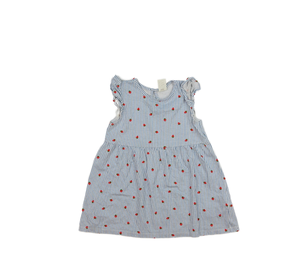Bílo-modré pruhované šaty s jahodami H&M