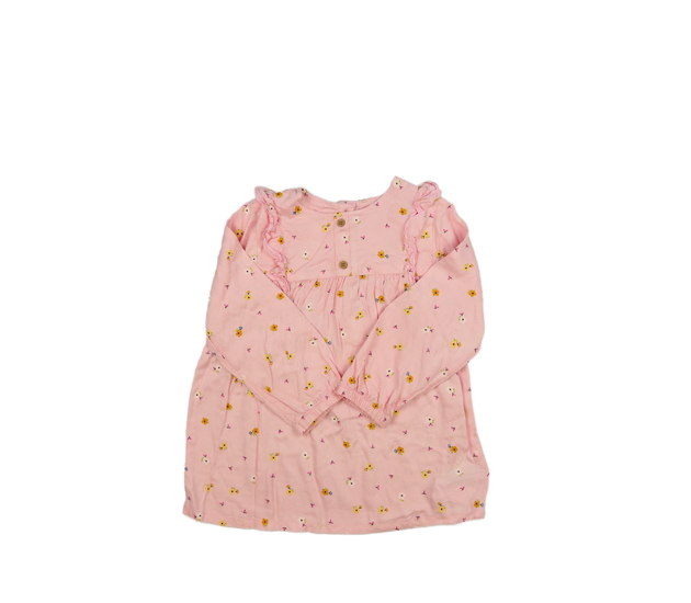 Růžové květinové šaty s volánky M&S