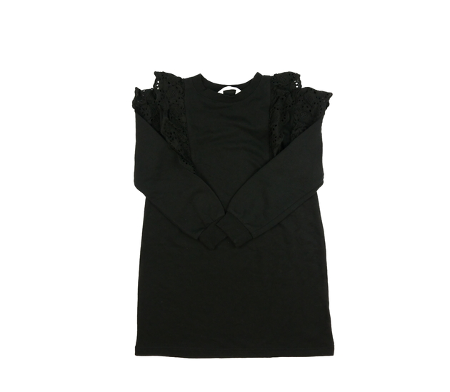 Černé mikinové šaty s volánky H&M