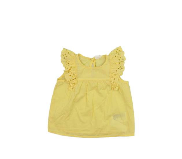 Žluté krátké vzdušné šaty s volánky H&M