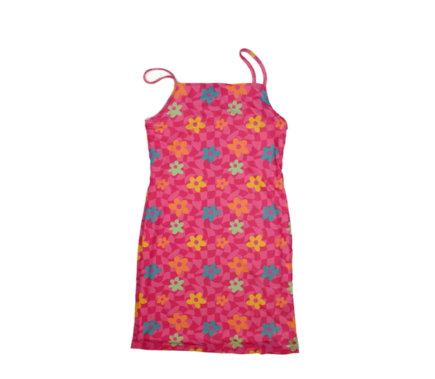 Růžové pouzdrové květinové letní šaty Primark 
