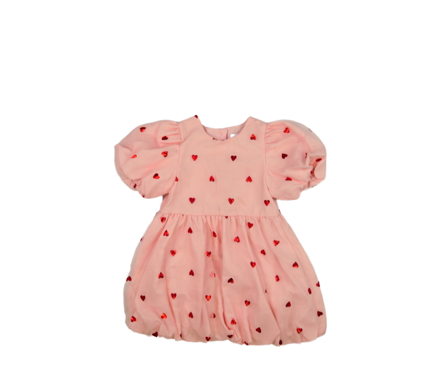 Růžové společenské šaty se srdíčky Primark 