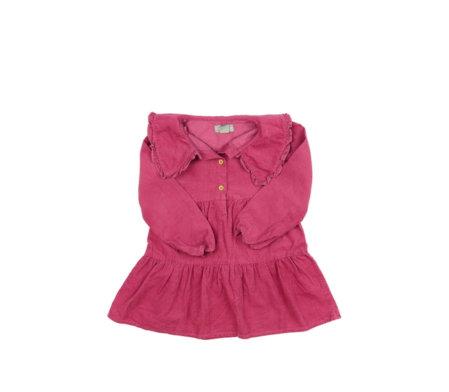 Růžové manšestrové šaty s límečkem Primark 