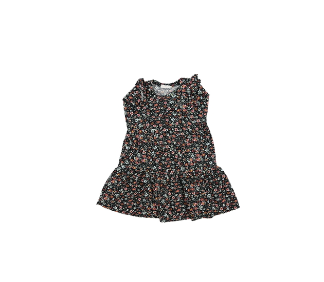 Černé květinové šaty s volánky Primark 