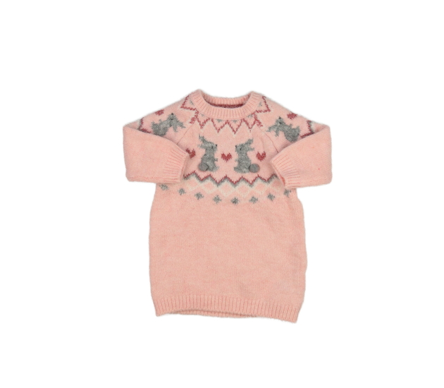 Růžové pletené šaty s obrázky Primark 