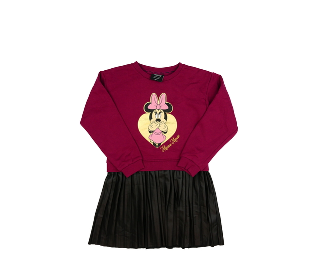 Mikinové šaty s koženkovou sukní Disney Primark 
