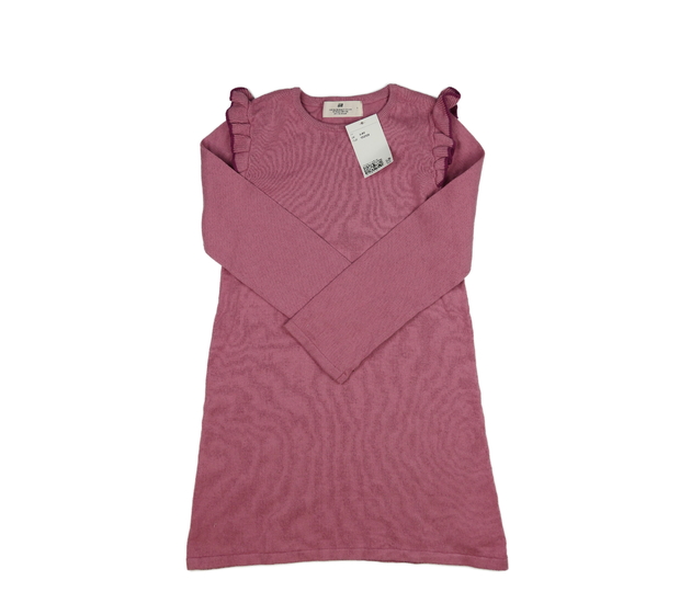 Nové růžové pletené šaty s volánky H&M
