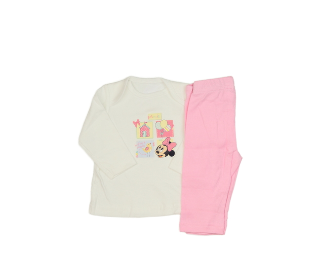 Bílé triko a růžové legíny Minnie Disney