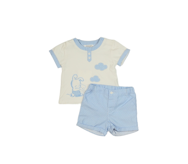 Bílomodré triko a modré kraťasy Mayoral