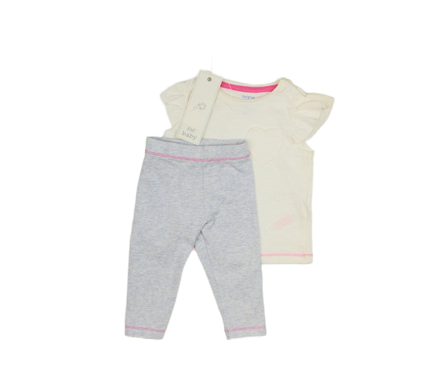 Nové bílé triko a modré melírované legíny F&F