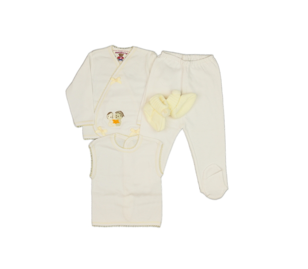 Bíložlutý set - tílko, mikinka, legíny a bačkůrky