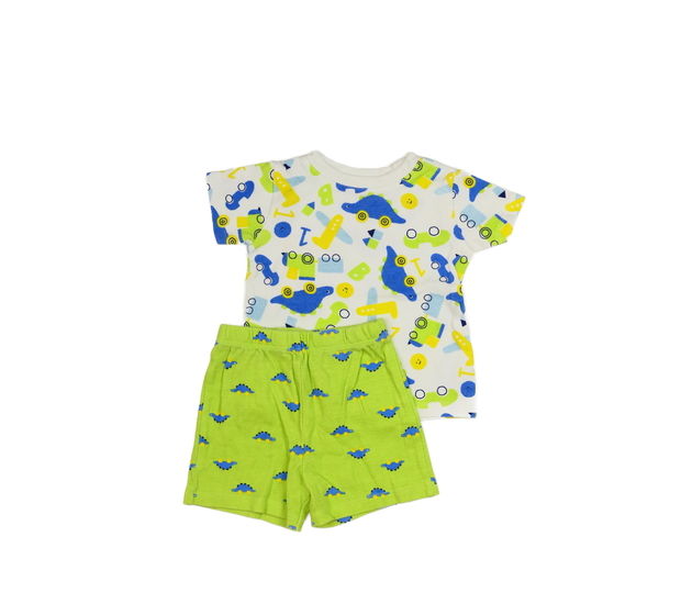 Bílé triko a zelené kraťasy s obrázky George