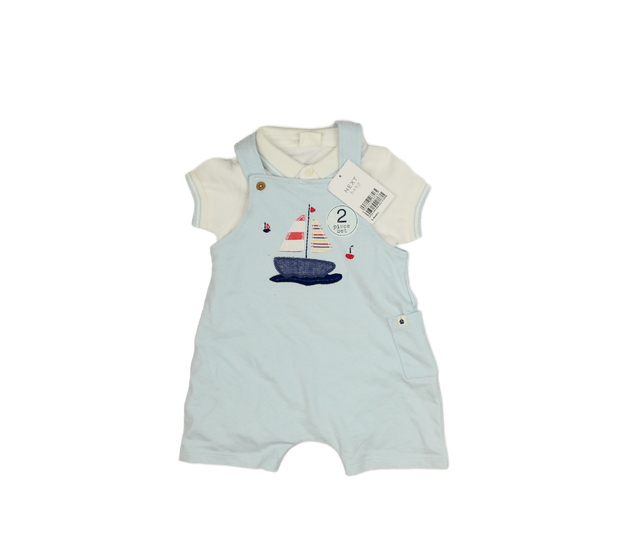 Nový modrý overal a bílé body Next