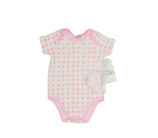 Nové růžovobílé body a rukavičky 