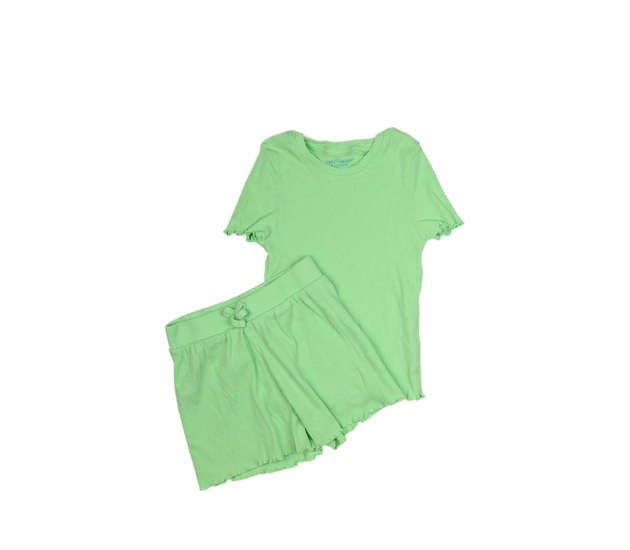 Zelené žebrované triko a kraťasy Primark