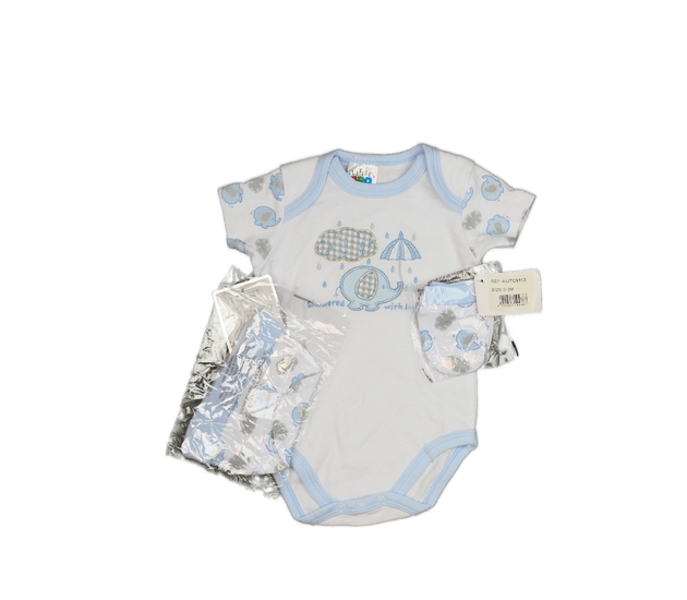 Nové bílomodré body, čepička a rukavičky 