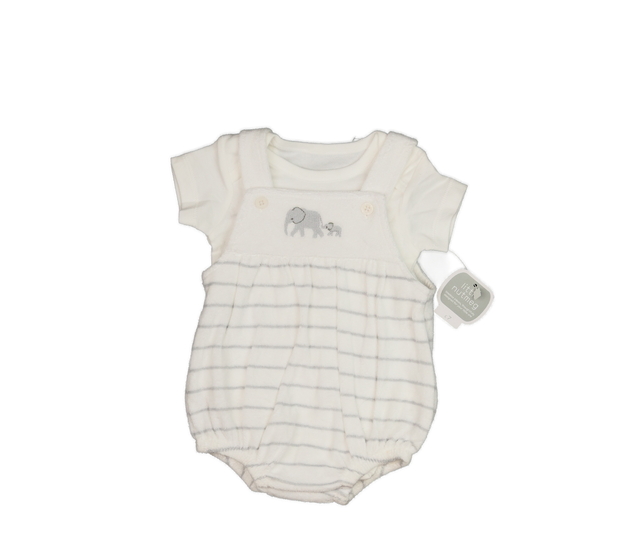 Nové bílé body a pruhovaný overal Nutmeg