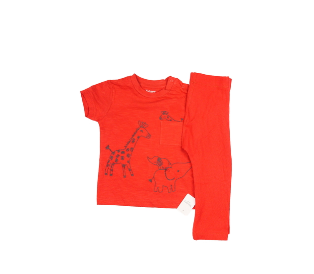 Nový červený set triko a legíny Nutmeg