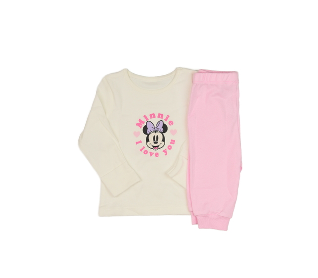 Krémové triko a růžové tepláčky Disney George