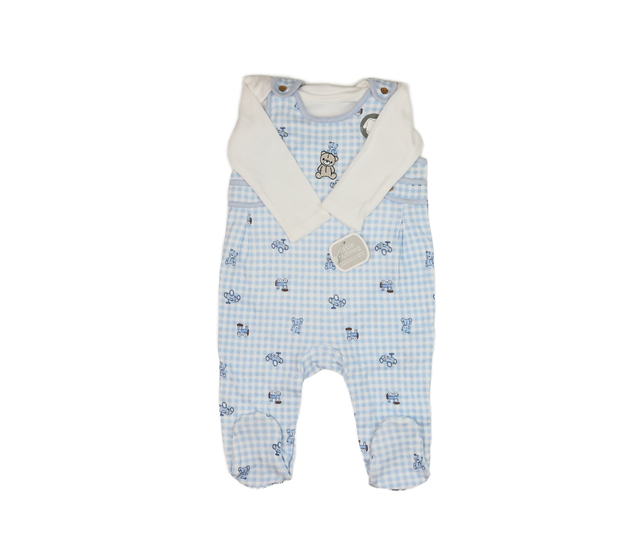 Nový set bílé body a modrý overal Nutmeg