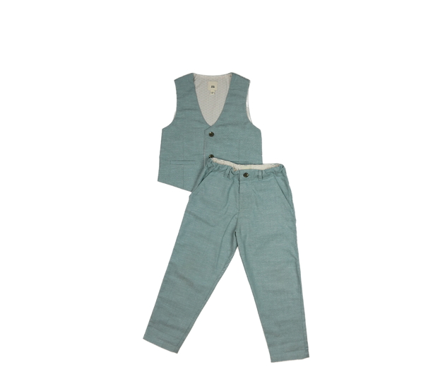 Modré společenské kalhoty a vesta River Island