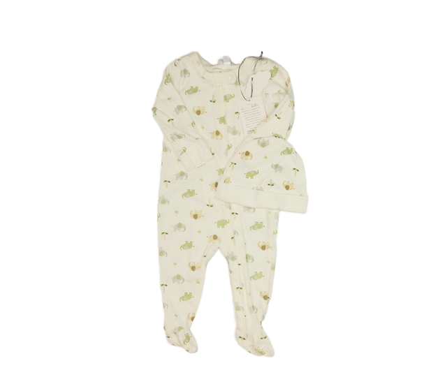 Nový krémový overal a čepička se zvířátky 