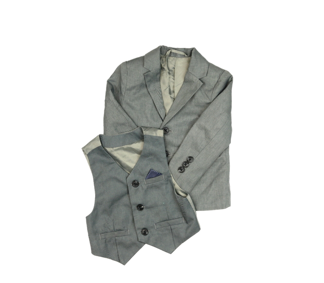 Šedé společenské sako a vesta
