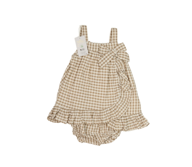 Nové hnědé kostkované šaty a kalhotky George