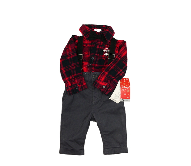 Nová kostkovaná košile, kalhoty se šly a motýlek F