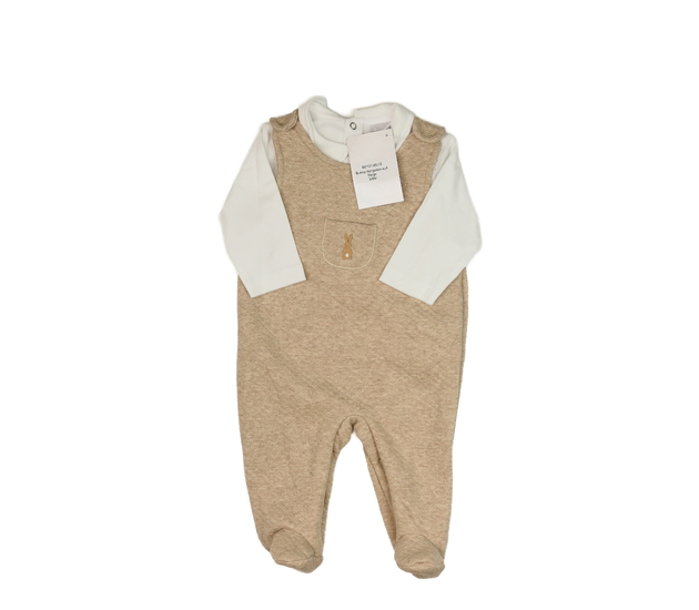 Nový hnědý overal a bílé triko 