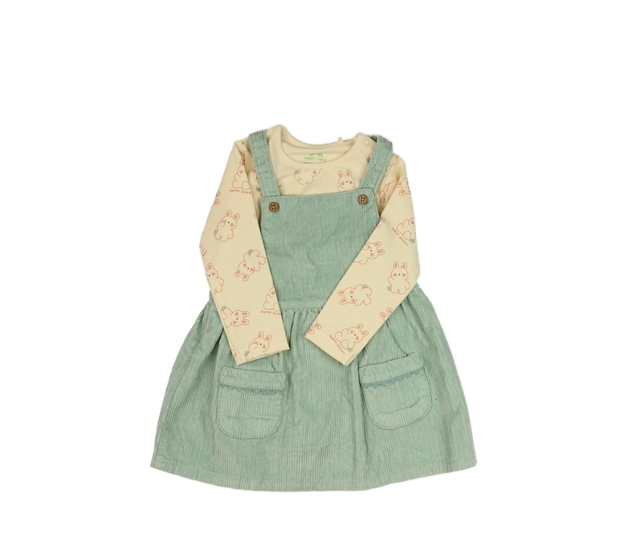 Zelené manšestrové šaty a krémové body Next