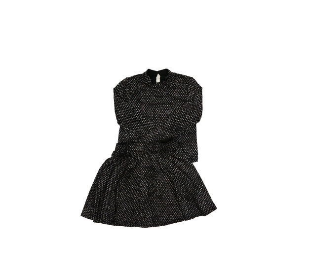 Černý lesklý set sukně a triko Primark